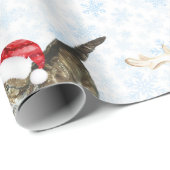 Rentiere und Kätzchen Geschenkpapier (Rolleneckpunkt)