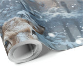 Rentiere und Schneeflocken Geschenkpapier (Rolleneckpunkt)