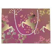 Rentiere und Schneeflocken Groß Große Geschenktüte (Vorderseite)