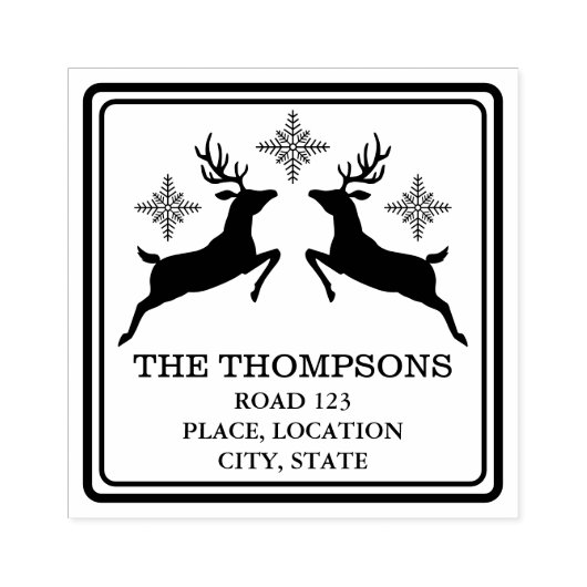 Rentiere und Schneeflocken mit benutzerdefinierten Gummistempel (Prägung)