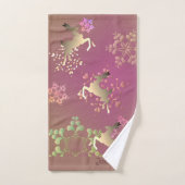 Rentiere und Schneeflocken mit/Name Badhandtuch Set (Handtuch)