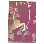 Rentiere und Schneeflocken Mittlere Geschenktüte (Rückseite)