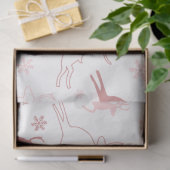 Rentiere und Schneeflocken Rosa Braun Weihnachten Seidenpapier (Geschenk)