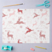 Rentiere und Schneeflocken Rosa Braun Weihnachten Seidenpapier (Basteln)