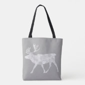 Rentiere und Schneeflocken weich grau Tasche (Rückseite)