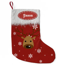 Rentiere und Schneeflocken - Weihnachts-Strumpf