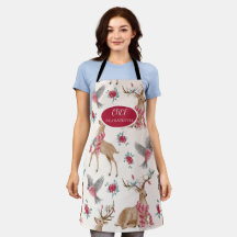 Rentiere, Vögel, Blume