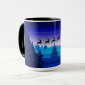Rentiere, Weihnachten, Kiefer, Schnee Tasse (Vorderseite Links)