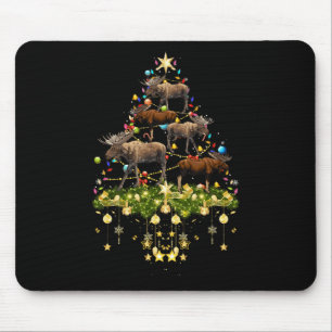 Rentiere Weihnachtsbaum Lichter Urlaub Rentiere We Mousepad
