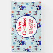 Rentiere, Weihnachtsbäume und Schneeflocken-Muster Banner (Vertikal)