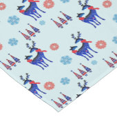 Rentiere, Weihnachtsbäume und Schneeflocken-Muster Kurzer Tischläufer (Ecke)