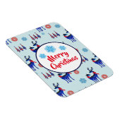 Rentiere, Weihnachtsbäume und Schneeflocken-Muster Magnet (Rechte Seite)