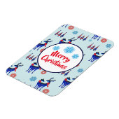 Rentiere, Weihnachtsbäume und Schneeflocken-Muster Magnet (Linke Seite)