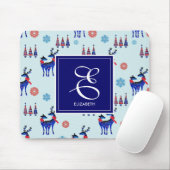 Rentiere, Weihnachtsbäume und Schneeflocken-Muster Mousepad (Mit Mouse)