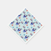Rentiere, Weihnachtsbäume und Schneeflocken-Muster Serviette (Ecke)