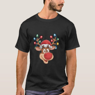 Rentiere Weihnachtslicht Weihnachten Weihnachten F T-Shirt