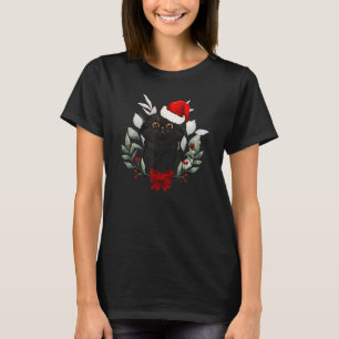 Rentiere Weihnachtsmannmütze Black Cat Weihnachtsl T-Shirt