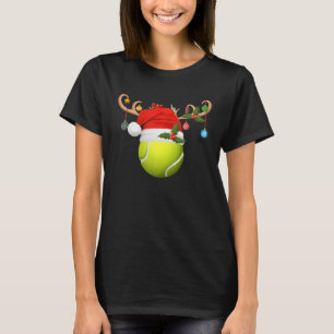 Rentiere Weihnachtsmannmütze Tennis Ball T-Shirt