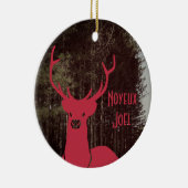 Rentiere Weihnachtsstext quebecois Keramik Ornament (Rechts)