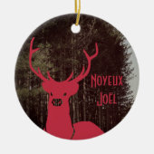 Rentiere Weihnachtsstext quebecois Keramik Ornament (Vorne)