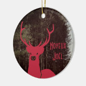 Rentiere Weihnachtsstext quebecois Keramik Ornament (Links)