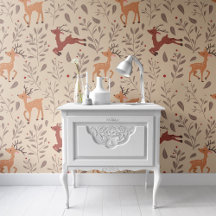 Rentiere Weihnachtswallpaper Pattern Peel & Stick