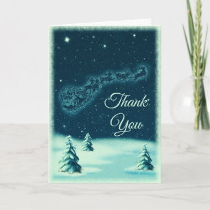 Rentiere ziehen Weihnachtsmann Weihnachten Danke Karte