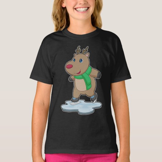 Rentiereis-Skaten-Ice-Skate T-Shirt (Vorderseite)