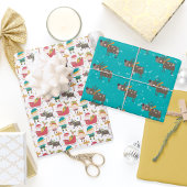 Rentierelfen und Weihnachtsspass für den Weihnacht Geschenkpapier Set