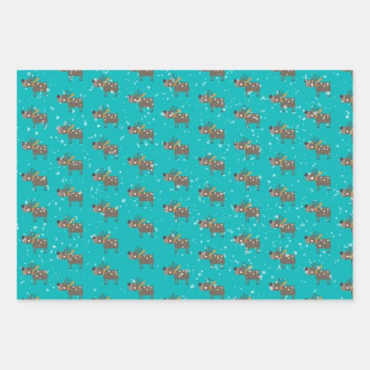 Rentierelfen und Weihnachtsspass für den Weihnacht Geschenkpapier Set (Vorderseite 3)