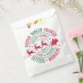 Rentierernamen Runde Word Art Geschenktütchen (Versiegelt)