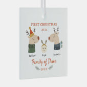 Rentierfamilie drei erste Weihnachten Ornament Aus Glas (Vorderseite Rechts)