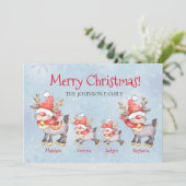 Rentierfamilie Personalisierte Weihnachtskarte (Stehend Vorderseite)