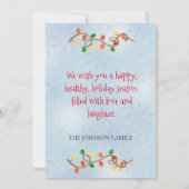 Rentierfamilie Personalisierte Weihnachtskarte (Rückseite)