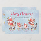 Rentierfamilie Personalisierte Weihnachtskarte (Vorne/Hinten)