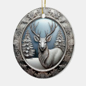 Rentierfäule, Bäume, einzigartige Silberhirsche 🦌 Keramik Ornament (Links)