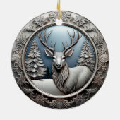 Rentierfäule, Bäume, einzigartige Silberhirsche 🦌 Keramik Ornament (Hinten)