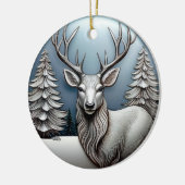 Rentierfäule, Bäume, Schneeszene, Hirsche 🦌 🎄 Keramik Ornament (Links)