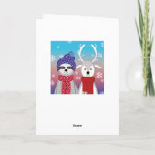 Rentierfaultier Feiertagskarte (Rückseite)