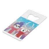 Rentierfaultier Geldbeutel Flaschenöffner (Vorderseite Schrägansicht)