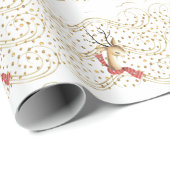 Rentierfest auf Gold Stones Geschenkpapier (Rolleneckpunkt)