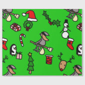 Rentierfeste Geschenkpapier (Flach)