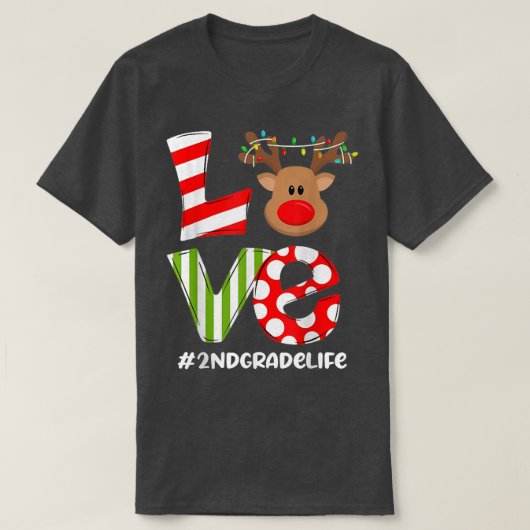 Rentierfisch der zweiten Klasse Reindeer Light Xma T-Shirt (Design vorne)