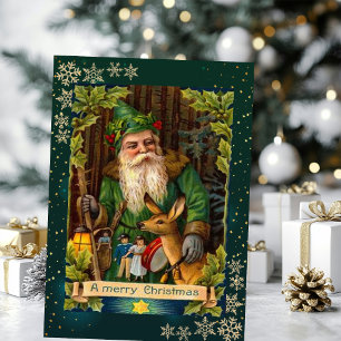 Rentierfisch, Schneeflocken, Weihnachtskarte für d Feiertagskarte