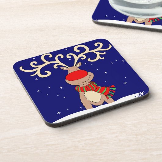 Rentierfisch-Weihnachtsfresser Set mit 6 Untersetz Getränkeuntersetzer (Linke Seite)