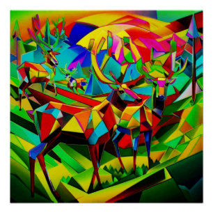 Rentierfische Ansammlung im Tal Poster