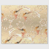 Rentierfische Schneeflocken auf der Rose Gold Wrap Geschenkpapier (Flach)