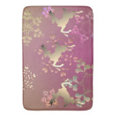 Rentierfische und Schneeflocken auf Lila Gradient Badematte (Vorderseite Vertikal)