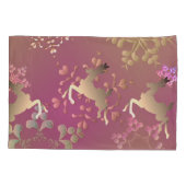 Rentierfische und Schneeflocken auf Lila Gradient Kissenbezug (Rückseite-Links)