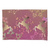 Rentierfische und Schneeflocken auf Lila Gradient Kissenbezug (Vorderseite-Links)